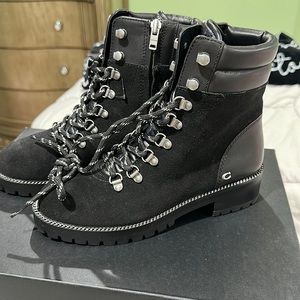 Brand new coach black lace up boots
